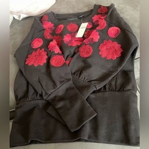 Maeve Anthropologie embroidered sweatshirt size small